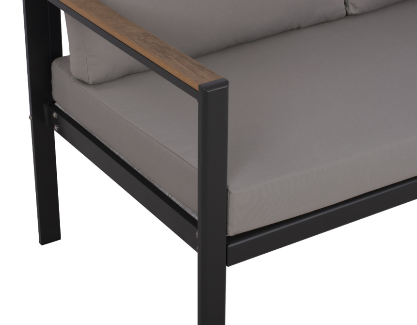 ΚΑΝΑΠΕΣ ΔΙΘΕΣΙΟΣ SAFIYA ΑΛΟΥΜΙΝΙΟΥ ΑΝΘΡΑΚΙ ΜΕ POLYWOOD HM5523.02 144X70X85Υεκ.