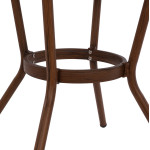 ΤΡΑΠΕΖΙ ΑΛΟΥΜΙΝΙΟΥ MOSES Φ70x76 εκ. BAMBOO LOOK HM5532.03 ΚΑΦΕ ΜΕ ΓΥΑΛΙ