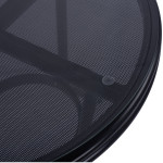 ΤΡΑΠΕΖΙ ΑΛΟΥΜΙΝΙΟΥ MOSES Φ70 BAMBOO LOOK HM5532.02 ΜΑΥΡΟ ΜΕ ΓΥΑΛΙ Φ70X76 εκ