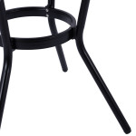 ΤΡΑΠΕΖΙ ΑΛΟΥΜΙΝΙΟΥ MOSES Φ70 BAMBOO LOOK HM5532.02 ΜΑΥΡΟ ΜΕ ΓΥΑΛΙ Φ70X76 εκ