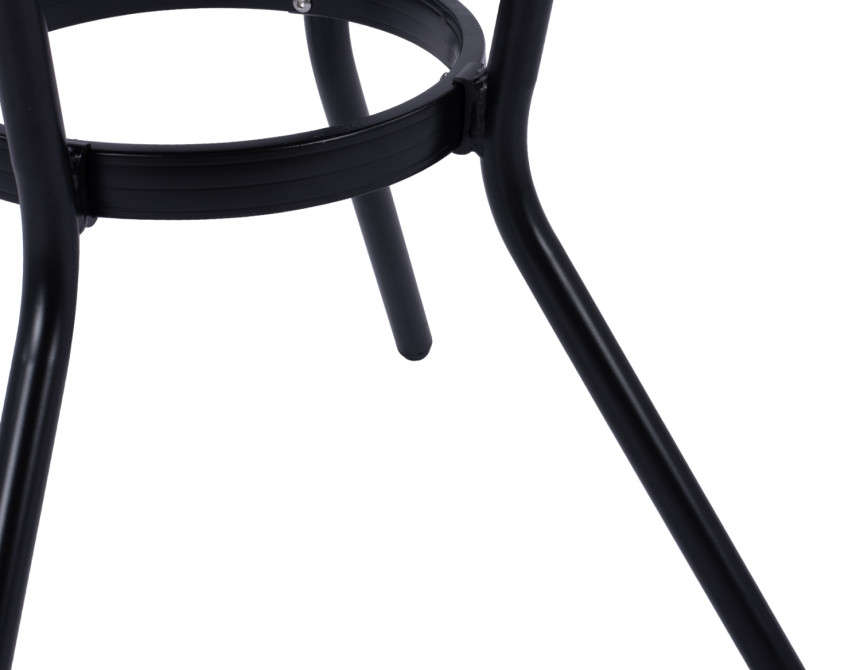 ΤΡΑΠΕΖΙ ΑΛΟΥΜΙΝΙΟΥ MOSES Φ70 BAMBOO LOOK HM5532.02 ΜΑΥΡΟ ΜΕ ΓΥΑΛΙ Φ70X76 εκ