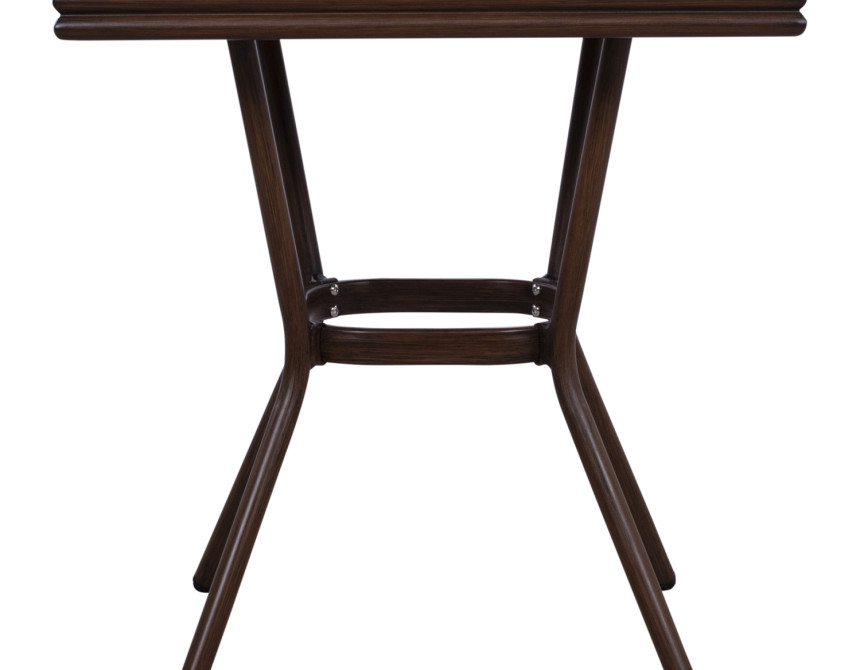 ΤΡΑΠΕΖΙ ΑΛΟΥΜΙΝΙΟΥ HARLOW 70X70X76  BAMBOO LOOK HM5568.03 ΚΑΦΕ ΜΕ ΓΥΑΛΙ
