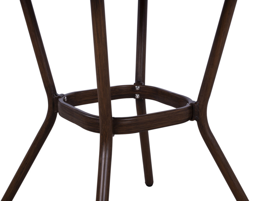 ΤΡΑΠΕΖΙ ΑΛΟΥΜΙΝΙΟΥ HARLOW 70X70X76  BAMBOO LOOK HM5568.03 ΚΑΦΕ ΜΕ ΓΥΑΛΙ