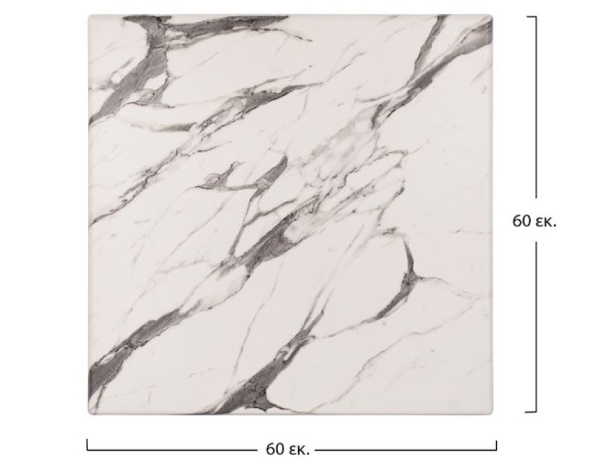 ΕΠΙΦΑΝΕΙΑ ΤΡΑΠΕΖΙΟΥ WERZALIT 60Χ60Χ3.5εκ. MARBLE WHITE-GREY 5657 HM5229.11