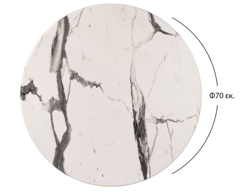 ΕΠΙΦΑΝΕΙΑ ΤΡΑΠΕΖΙΟΥ Φ70Χ2.5εκ. WERZALIT MARBLE WHITE-GREY 5657 HM5228.11