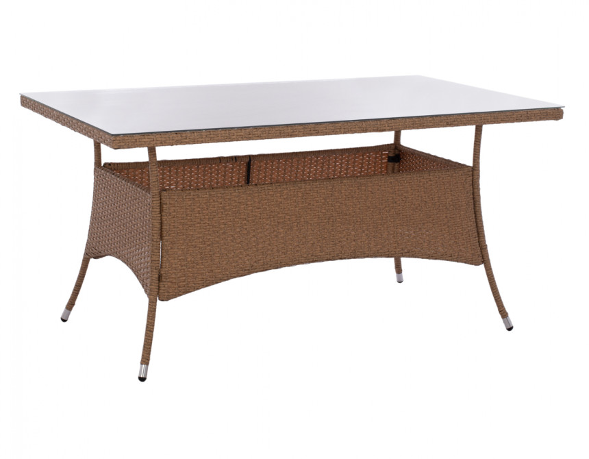 ΤΡΑΠΕΖΙ ΜΕΤΑΛΛΙΚΟ MINSK RATTAN ΜΠΕΖ ΚΑΦΕ HM5507.02 150x90x75 εκ.