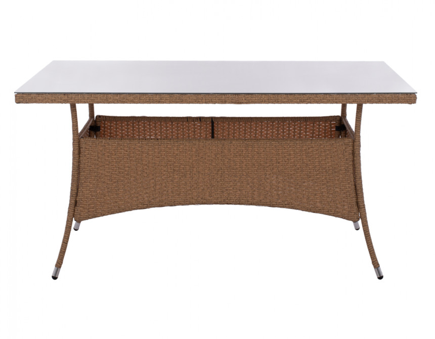 ΤΡΑΠΕΖΙ ΜΕΤΑΛΛΙΚΟ MINSK RATTAN ΜΠΕΖ ΚΑΦΕ HM5507.02 150x90x75 εκ.