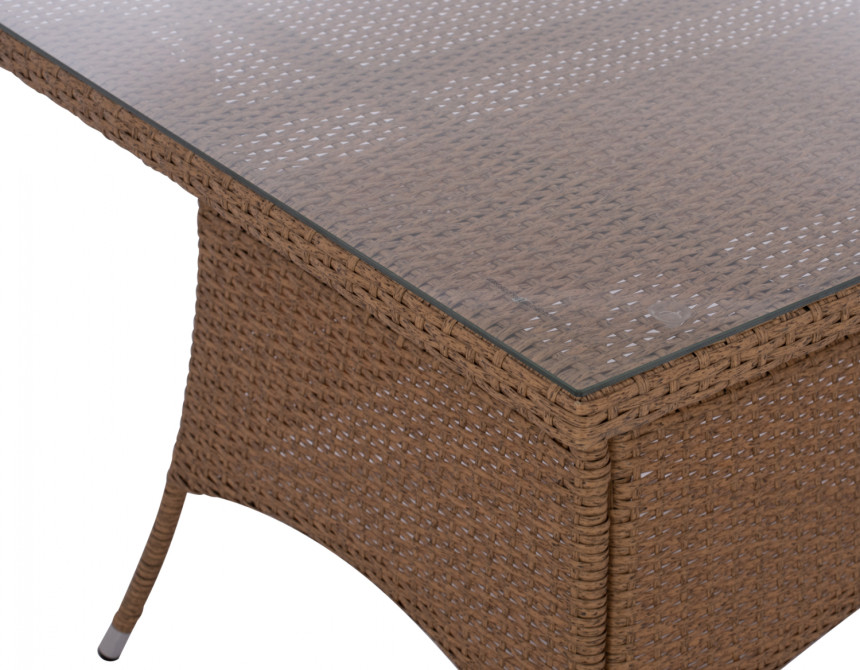ΤΡΑΠΕΖΙ ΜΕΤΑΛΛΙΚΟ MINSK RATTAN ΜΠΕΖ ΚΑΦΕ HM5507.02 150x90x75 εκ.