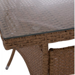 ΤΡΑΠΕΖΙ ΜΕΤΑΛΛΙΚΟ MINSK RATTAN ΜΠΕΖ ΚΑΦΕ HM5507.02 150x90x75 εκ.