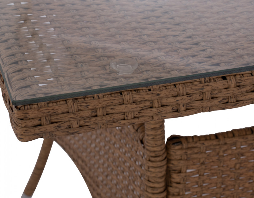 ΤΡΑΠΕΖΙ ΜΕΤΑΛΛΙΚΟ MINSK RATTAN ΜΠΕΖ ΚΑΦΕ HM5507.02 150x90x75 εκ.