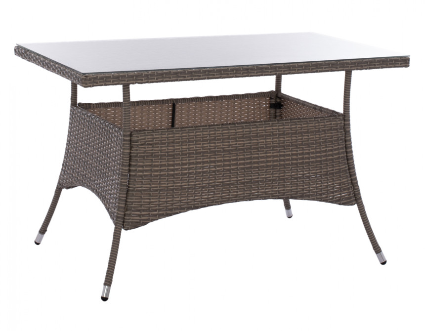 ΤΡΑΠΕΖΙ ΜΕΤΑΛΛΙΚΟ MILITARY RATTAN ΓΚΡΙ HM5141.31 120x70x75Υ εκ.