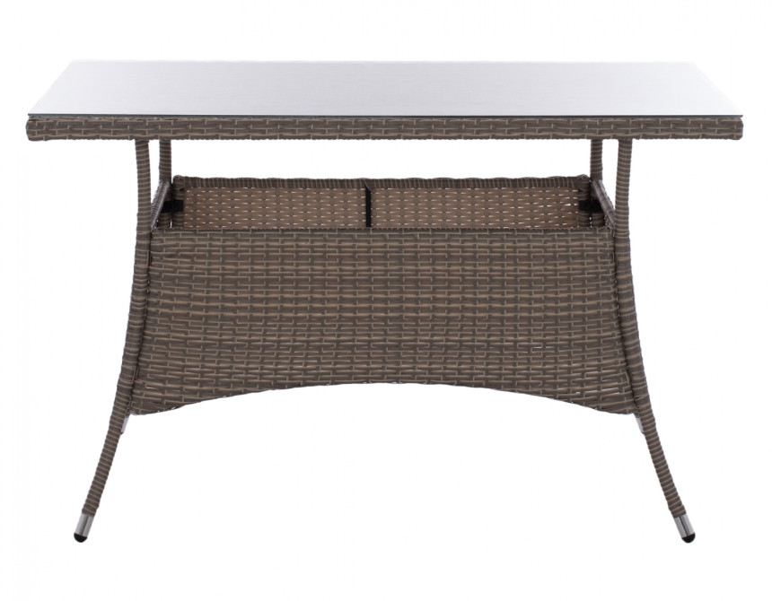 ΤΡΑΠΕΖΙ ΜΕΤΑΛΛΙΚΟ MILITARY RATTAN ΓΚΡΙ HM5141.31 120x70x75Υ εκ.