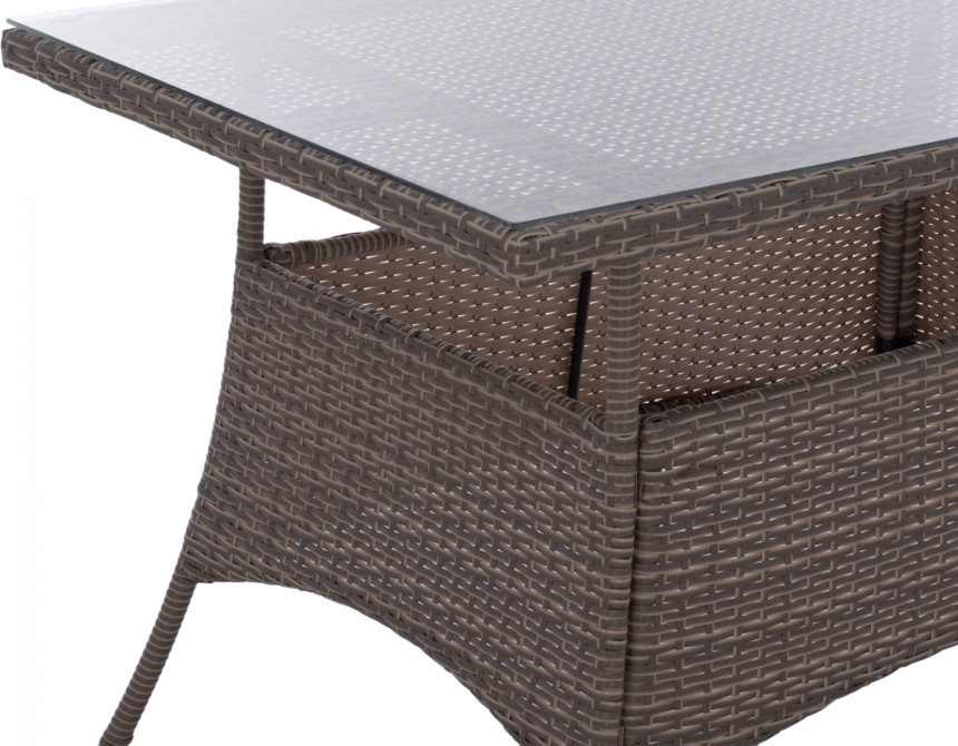 ΤΡΑΠΕΖΙ ΜΕΤΑΛΛΙΚΟ MILITARY RATTAN ΓΚΡΙ HM5141.31 120x70x75Υ εκ.