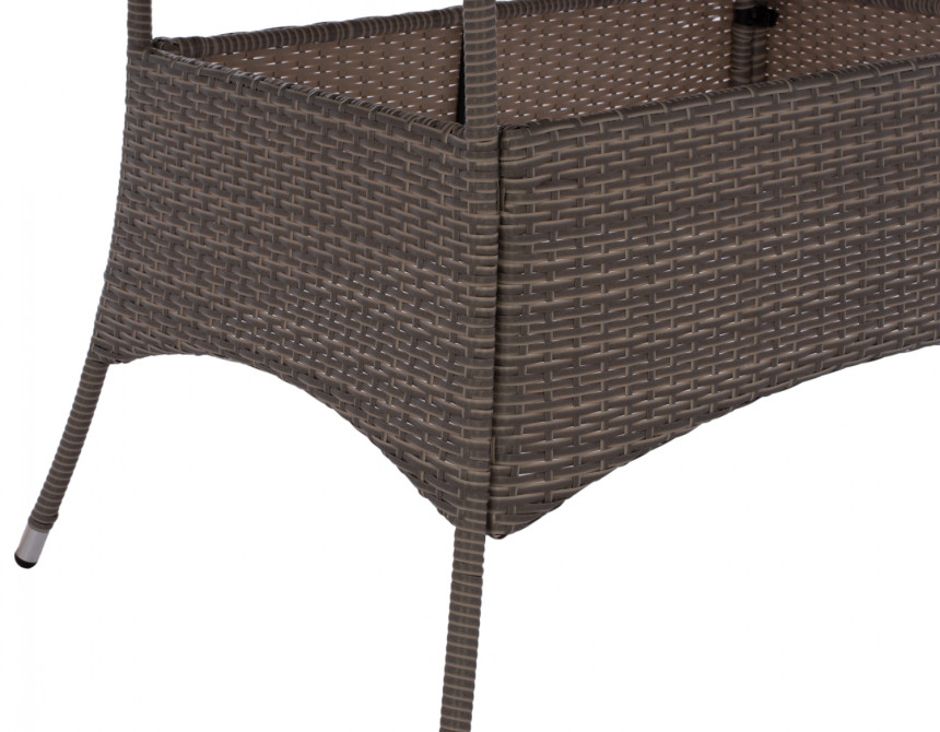 ΤΡΑΠΕΖΙ ΜΕΤΑΛΛΙΚΟ MILITARY RATTAN ΓΚΡΙ HM5141.31 120x70x75Υ εκ.