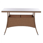 ΤΡΑΠΕΖΙ ΜΕΤΑΛΛΙΚΟ MILITARY RATTAN ΜΠΕΖ ΚΑΦΕ HM5141.32 120x70x75Υ εκ.