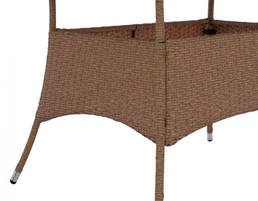 ΤΡΑΠΕΖΙ ΜΕΤΑΛΛΙΚΟ MILITARY RATTAN ΜΠΕΖ ΚΑΦΕ HM5141.32 120x70x75Υ εκ.