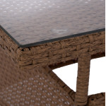 ΤΡΑΠΕΖΙ ΜΕΤΑΛΛΙΚΟ MILITARY RATTAN ΜΠΕΖ ΚΑΦΕ HM5141.32 120x70x75Υ εκ.