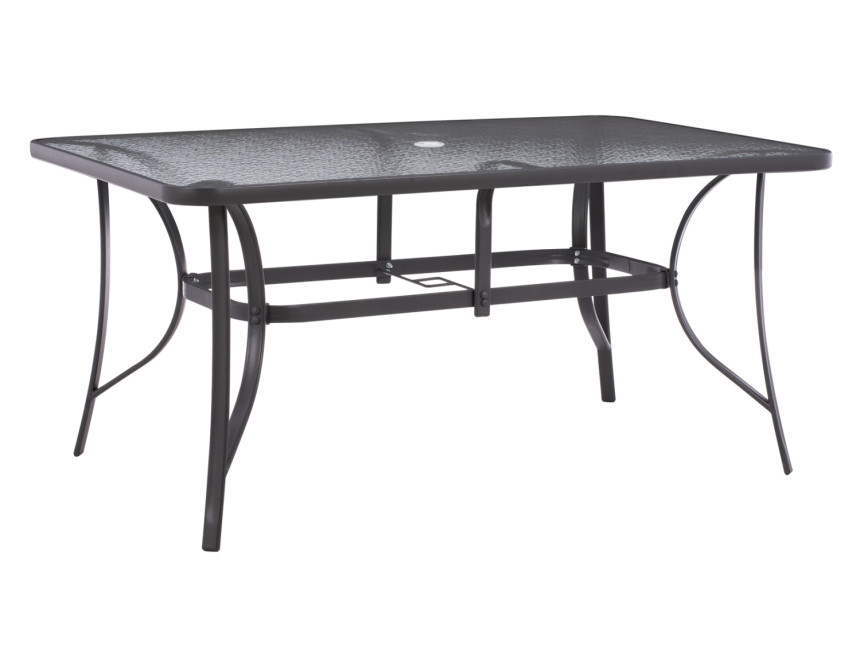 ΤΡΑΠΕΖΙ BRUNO 150X90Χ75Υεκ. ΜΕΤΑΛΛΙΚΟ ΟΡΘΟΓΩΝΙΟ ΓΚΡΙ ΜΕ ΤΡΥΠΑ ΟΜΠΡΕΛΑΣ Φ38  HM5145.11