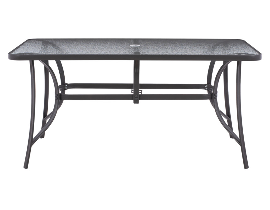 ΤΡΑΠΕΖΙ BRUNO 150X90Χ75Υεκ. ΜΕΤΑΛΛΙΚΟ ΟΡΘΟΓΩΝΙΟ ΓΚΡΙ ΜΕ ΤΡΥΠΑ ΟΜΠΡΕΛΑΣ Φ38  HM5145.11