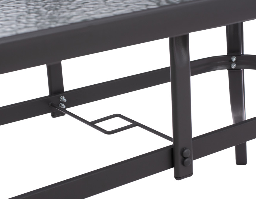 ΤΡΑΠΕΖΙ BRUNO 150X90Χ75Υεκ. ΜΕΤΑΛΛΙΚΟ ΟΡΘΟΓΩΝΙΟ ΓΚΡΙ ΜΕ ΤΡΥΠΑ ΟΜΠΡΕΛΑΣ Φ38  HM5145.11