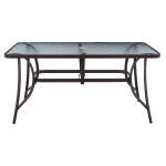 ΤΡΑΠΕΖΙ BRUNO 150X90Χ75Υεκ. ΜΕΤΑΛΛΙΚΟ ΟΡΘΟΓΩΝΙΟ ΚΑΦΕ ΜΕ ΤΡΥΠΑ ΟΜΠΡΕΛΑΣ Φ38 HM5145.12