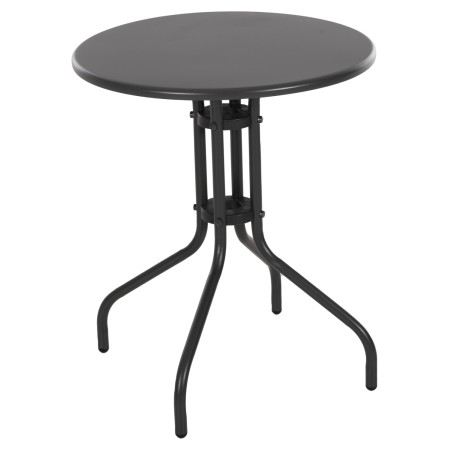 ΤΡΑΠΕΖΙ ΕΞ.ΧΩΡΟΥ ΣΤΡΟΓΓΥΛΟ LINO HM5973.01 ΜΕΤΑΛΛΙΚΟ ΓΚΡΙ Φ60x70Υεκ.