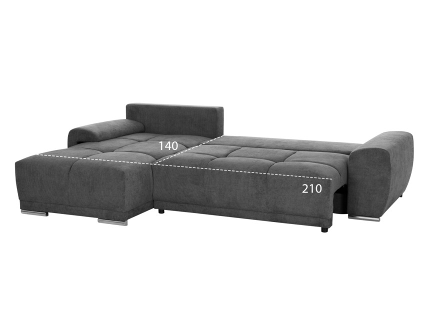 ΚΑΝΑΠΕΣ ΚΡΕΒΑΤΙ ΑΡΙΣΤΕΡΗ ΓΩΝΙΑ COMFYRA HM3336.01L ΓΚΡΙ ΥΦΑΣΜΑ 270x181x75Υεκ