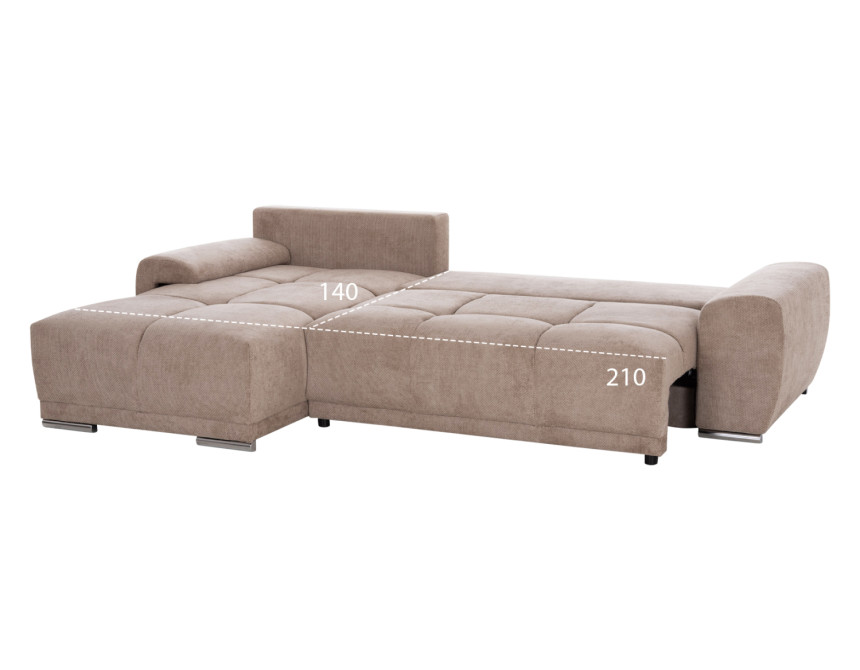 ΚΑΝΑΠΕΣ ΚΡΕΒΑΤΙ ΑΡΙΣΤΕΡΗ ΓΩΝΙΑ COMFYRA HM3336.03L ΜΠΕΖ ΥΦΑΣΜΑ 268x180x83Υεκ