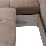 ΚΑΝΑΠΕΣ ΚΡΕΒΑΤΙ ΑΡΙΣΤΕΡΗ ΓΩΝΙΑ COMFYRA HM3336.03L ΜΠΕΖ ΥΦΑΣΜΑ 268x180x83Υεκ