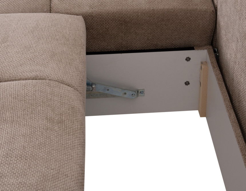 ΚΑΝΑΠΕΣ ΚΡΕΒΑΤΙ ΑΡΙΣΤΕΡΗ ΓΩΝΙΑ COMFYRA HM3336.03L ΜΠΕΖ ΥΦΑΣΜΑ 268x180x83Υεκ