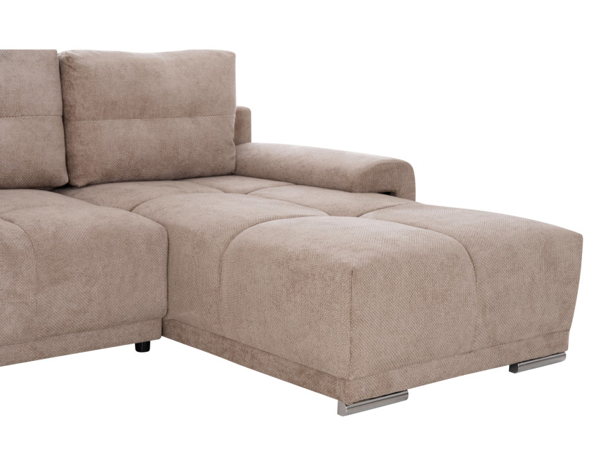 ΚΑΝΑΠΕΣ ΚΡΕΒΑΤΙ ΔΕΞΙΑ ΓΩΝΙΑ COMFYRA HM3336.03R ΜΠΕΖ ΥΦΑΣΜΑ 270x181x75Υεκ