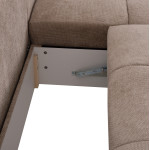 ΚΑΝΑΠΕΣ ΚΡΕΒΑΤΙ ΔΕΞΙΑ ΓΩΝΙΑ COMFYRA HM3336.03R ΜΠΕΖ ΥΦΑΣΜΑ 270x181x75Υεκ