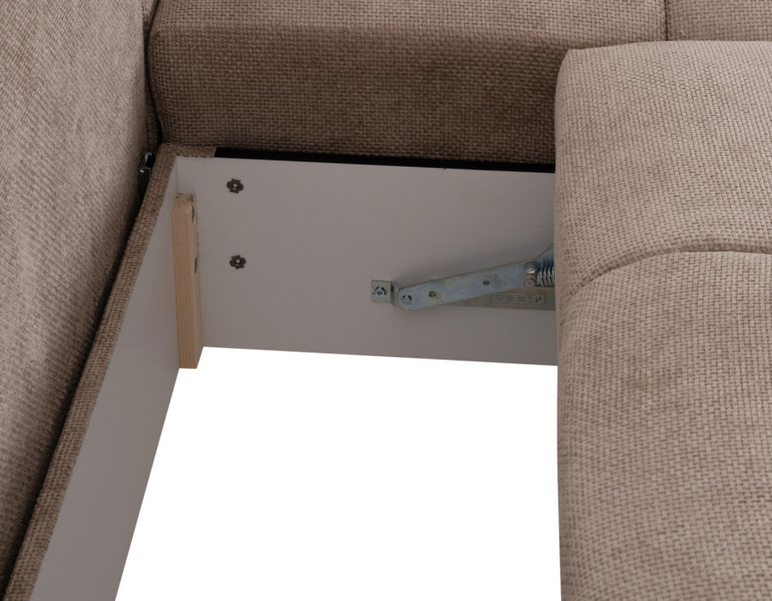 ΚΑΝΑΠΕΣ ΚΡΕΒΑΤΙ ΔΕΞΙΑ ΓΩΝΙΑ COMFYRA HM3336.03R ΜΠΕΖ ΥΦΑΣΜΑ 270x181x75Υεκ