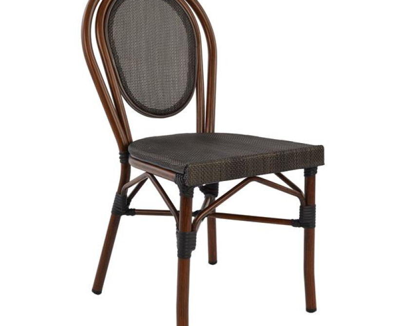 ΚΑΡΕΚΛΑ ΑΛΟΥΜΙΝΙΟΥ KASON BAMBOO LOOK ΚΑΦΕ ΜΕ TEXTLINE 40,5x56,5x89,5 εκ. HM5026