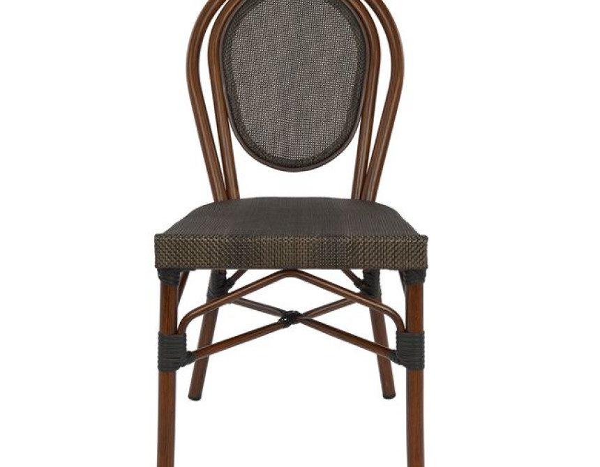 ΚΑΡΕΚΛΑ ΑΛΟΥΜΙΝΙΟΥ KASON BAMBOO LOOK ΚΑΦΕ ΜΕ TEXTLINE 40,5x56,5x89,5 εκ. HM5026
