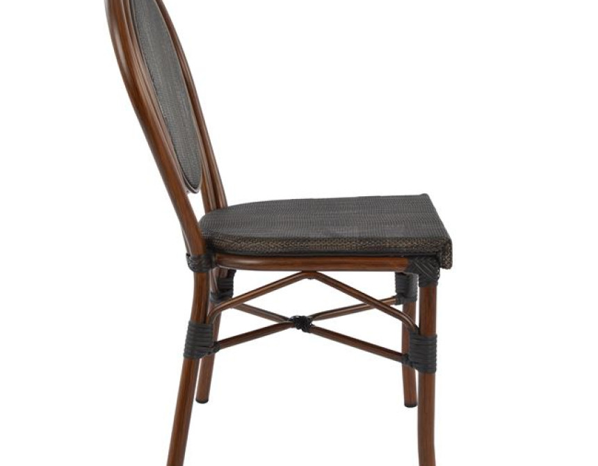 ΚΑΡΕΚΛΑ ΑΛΟΥΜΙΝΙΟΥ KASON BAMBOO LOOK ΚΑΦΕ ΜΕ TEXTLINE 40,5x56,5x89,5 εκ. HM5026