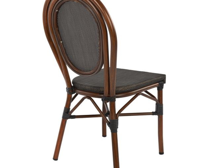 ΚΑΡΕΚΛΑ ΑΛΟΥΜΙΝΙΟΥ KASON BAMBOO LOOK ΚΑΦΕ ΜΕ TEXTLINE 40,5x56,5x89,5 εκ. HM5026