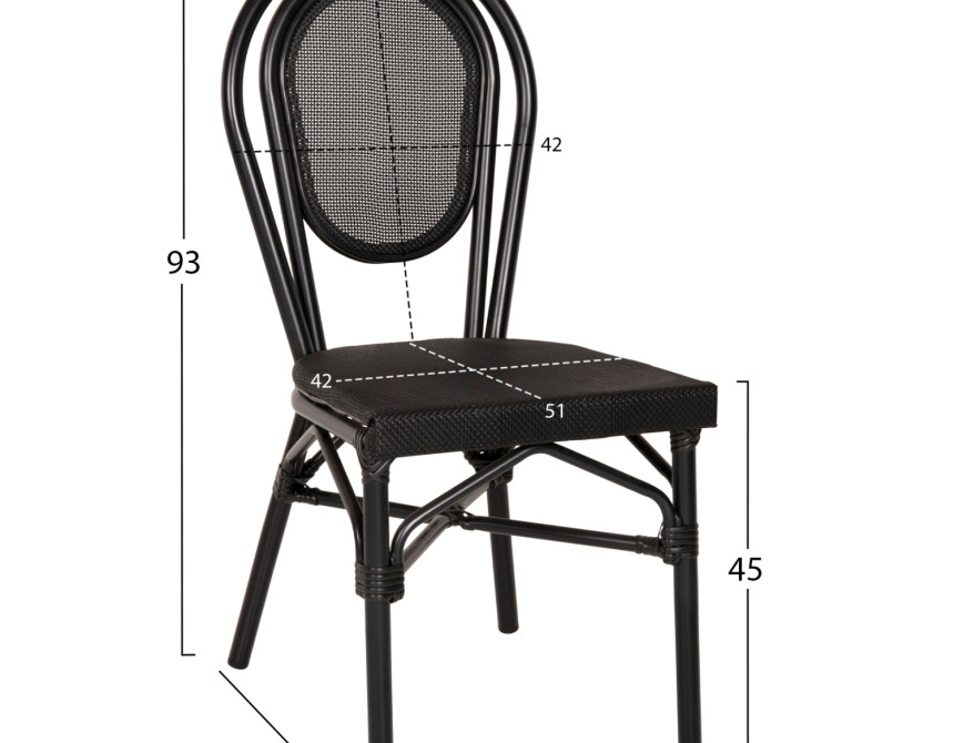 ΚΑΡΕΚΛΑ ΑΛΟΥΜΙΝΙΟΥ TRENT BAMBOO LOOK ΜΕ TEXTLINE 45x57x88 εκ. HM5052