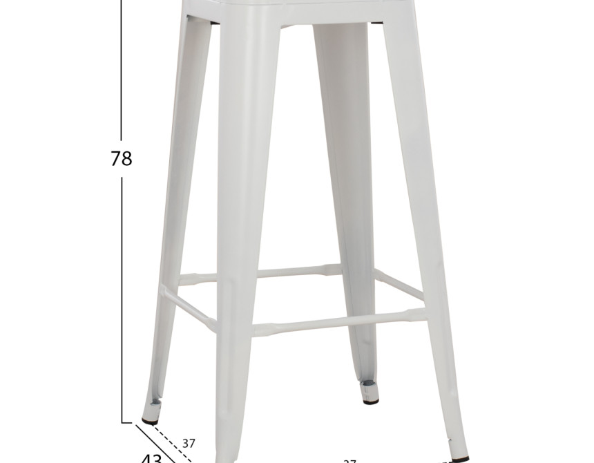 ΣΚΑΜΠΟ BAR ΜΕΤΑΛΛΙΚΟ MELITA ΣΕ ΛΕΥΚΟ ΜΑΤ HM8642.21 43x43x78 εκ.