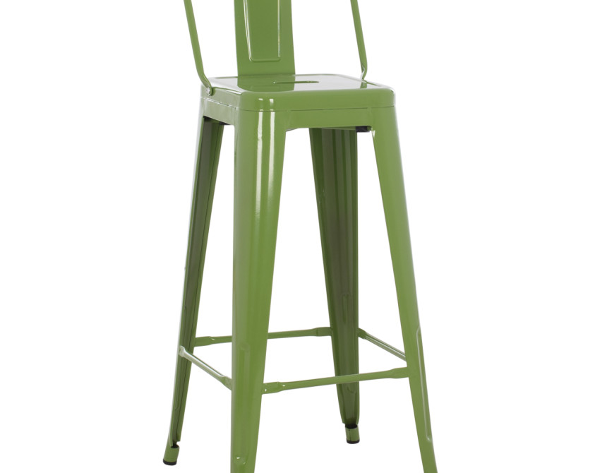 ΣΚΑΜΠΟ BAR ΜΕΤΑΛΛΙΚΟ MELITA ME ΠΛΑΤΗ ΣΕ LIGHT OLIVE GREEN HM8643.13 43Χ43Χ100εκ.