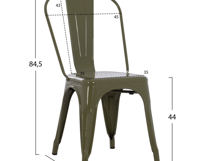 ΚΑΡΕΚΛΑ ΜΕΤΑΛΛΙΚΗ MELITA HM8641.43 ΣΕ DARK OLIVE GREEN 43x50x82Υεκ.
