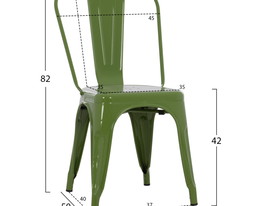 ΚΑΡΕΚΛΑ ΜΕΤΑΛΛΙΚΗ MELITA-PRO HM8641.53 LIGHT OLIVE GREEN 44x47x84.5Υεκ.