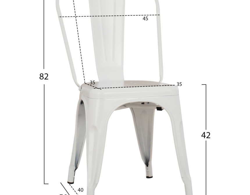 ΚΑΡΕΚΛΑ ΜΕΤΑΛΛΙΚΗ MELITA-PRO HM8641.41 ΛΕΥΚΟ ΜΑΤ 44x47x84.5Υεκ.
