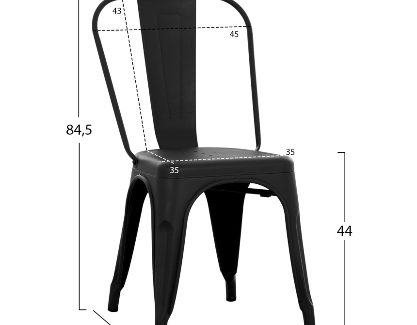 ΚΑΡΕΚΛΑ ΜΕΤΑΛΛΙΚΗ MELITA-PRO HM8641.42 ΜΑΥΡΟ ΜΑΤ 44x47x84.5Υεκ.