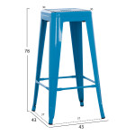 ΣΚΑΜΠΟ ΜΠΑΡ ΜΕΤΑΛΛΙΚΟ MELITA HM8642.48 ΣΕ ΜΠΛΕ 43x43x78Υεκ.