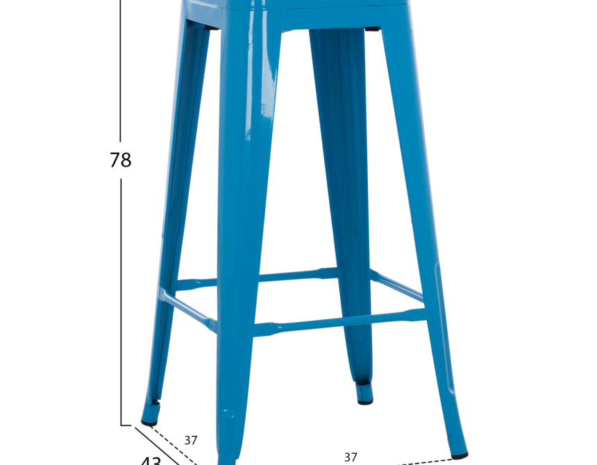ΣΚΑΜΠΟ ΜΠΑΡ ΜΕΤΑΛΛΙΚΟ MELITA HM8642.48 ΣΕ ΜΠΛΕ 43x43x78Υεκ.