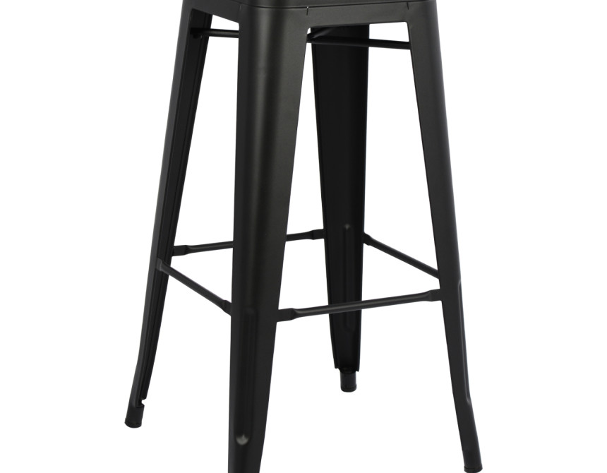 ΣΚΑΜΠΟ ΜΠΑΡ ΜΕΤΑΛΛΙΚΟ MELITA-PRO HM8642.42 ΣΕ ΜΑΥΡΟ ΜΑΤ 43x43x78Υεκ.