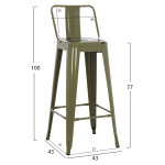 ΣΚΑΜΠΟ BAR ME ΠΛΑΤΗ ΜΕΤΑΛΛΙΚΟ MELITA-PRO HM8643.43 DARK OLIVE GREEN 42x42x100Υεκ.