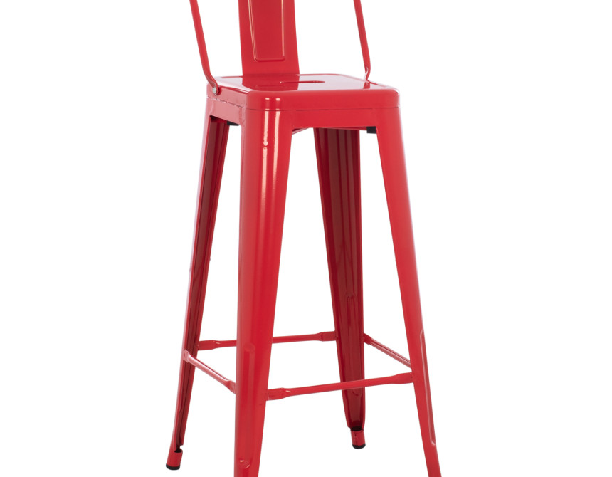 ΣΚΑΜΠΟ BAR ME ΠΛΑΤΗ ΜΕΤΑΛΛΙΚΟ MELITA-PRO HM8643.44 ΚΟΚΚΙΝΟ 42x42x100Υεκ.