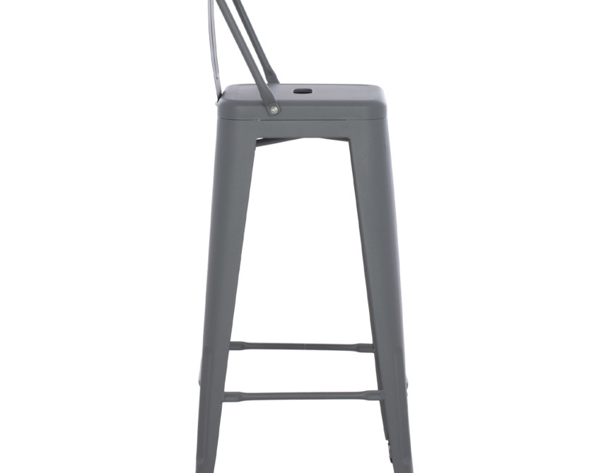 ΣΚΑΜΠΟ BAR ME ΠΛΑΤΗ ΜΕΤΑΛΛΙΚΟ MELITA-PRO HM8643.50 ΓΚΡΙ 42x42x100Υεκ.